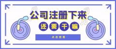 公司注冊(cè)下來(lái)之后還要干什么？